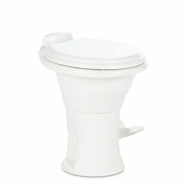 Dometic™ 410 RV Bathroom Toilet — Porcelain, Foot Flush, Round Front